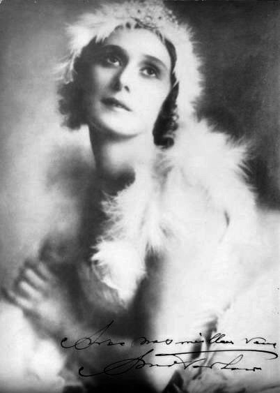 Anna Pawlowa, signiertes Porträt